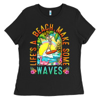 Black Life's a beach make some waves Ladies Tee - NancyCooperArtShop
