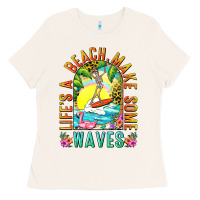 Bone Life's a beach make some waves Ladies Tee - NancyCooperArtShop