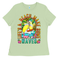 Matcha Life's a beach make some waves Ladies Tee - NancyCooperArtShop