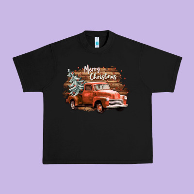 Merry Christmas Truck Urban Heavy Tee Designed By Cowgirlartshop