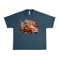 Midnight Navy merry christmas truck Urban Heavy Tee - CowGirlArtShop
