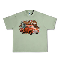 Oil Green merry christmas truck Urban Heavy Tee - CowGirlArtShop
