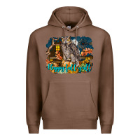 Chestnut Happy Fall Y'all Owl Premium Hoodie - LillyAllenDesigns