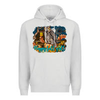 Dove Grey Happy Fall Y'all Owl Premium Hoodie - LillyAllenDesigns