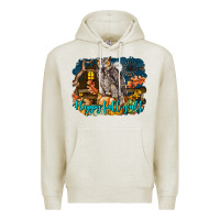 Oatmeal Heather Happy Fall Y'all Owl Premium Hoodie - LillyAllenDesigns