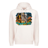 Pale Pink Happy Fall Y'all Owl Premium Hoodie - LillyAllenDesigns