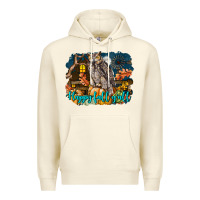 Sandshell Happy Fall Y'all Owl Premium Hoodie - LillyAllenDesigns
