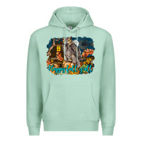 Seafoam Happy Fall Y'all Owl Premium Hoodie - LillyAllenDesigns