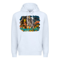 White Happy Fall Y'all Owl Premium Hoodie - LillyAllenDesigns