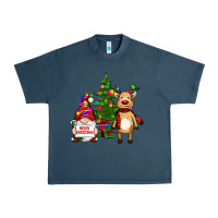 Midnight Navy merry christmas gnomes, reindeer Urban Heavy Tee - RanaPortraitStore