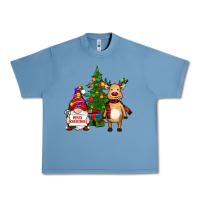 Pebble Blue merry christmas gnomes, reindeer Urban Heavy Tee - RanaPortraitStore