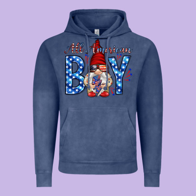 All American Boy With Gnome Vintage Hoodie Designed By Howdyjamesfarm