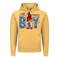 Vintage Mustard All American boy with gnome Vintage Hoodie - HowdyJamesFarm