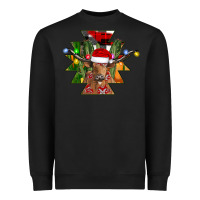 Black longhorn Aztec Christmas Heavyweight Sweatshirt - CowhideDigitalArt