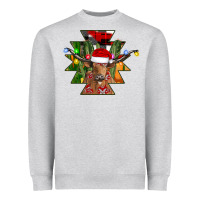 Heather Grey longhorn Aztec Christmas Heavyweight Sweatshirt - CowhideDigitalArt