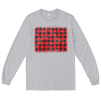 Moon Dust distressed buffalo plaid background Long Sleeve Tee - CowCowDesign