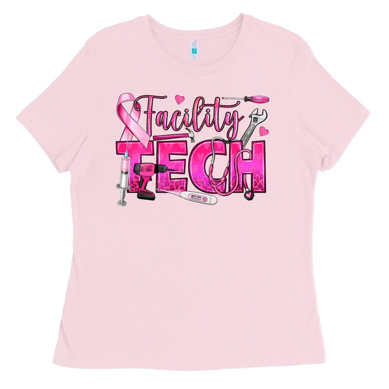 Breast Cancer Facility Tech Ladies Tee by texasbilliewilder | Teevron