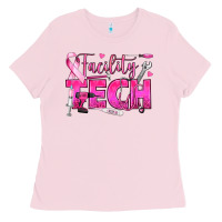 Bubblegum Pink Breast Cancer Facility Tech Ladies Tee - texasbilliewilder