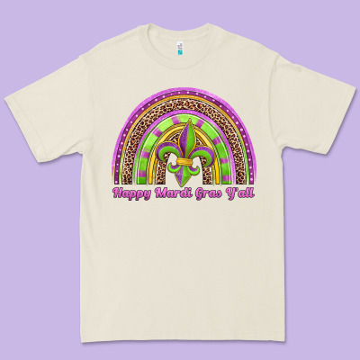 Happy Mardi Gras Y'all Rainbow Premium Tee Designed By Jasminsmagicworld