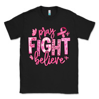 Black pray fight believe breast cancer Classic Tee - texasbilliewilder