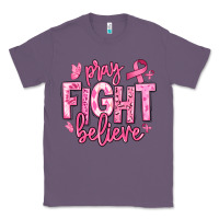 Lavender pray fight believe breast cancer Classic Tee - texasbilliewilder