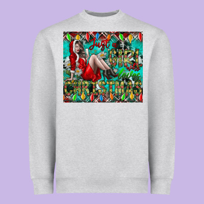 Just A Girl Who Loves Christmas Heavyweight Sweatshirt Designed By Cowhidedigitalart