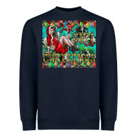 Navy Just A Girl Who Loves Christmas Heavyweight Sweatshirt - CowhideDigitalArt