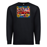 Black 4th of july truck cow mousepad Premium Sweatshirt - BarkalooDesign