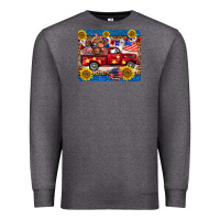 Charcoal Heather 4th of july truck cow mousepad Premium Sweatshirt - BarkalooDesign
