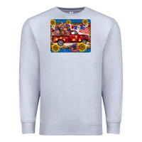 Heather Grey 4th of july truck cow mousepad Premium Sweatshirt - BarkalooDesign