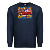 Navy 4th of july truck cow mousepad Premium Sweatshirt - BarkalooDesign