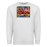 Oatmeal Heather 4th of july truck cow mousepad Premium Sweatshirt - BarkalooDesign