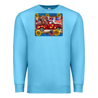 Ocean Blue 4th of july truck cow mousepad Premium Sweatshirt - BarkalooDesign