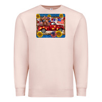 Pale Pink 4th of july truck cow mousepad Premium Sweatshirt - BarkalooDesign