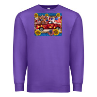 Purple 4th of july truck cow mousepad Premium Sweatshirt - BarkalooDesign