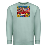 Seafoam 4th of july truck cow mousepad Premium Sweatshirt - BarkalooDesign