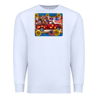 White 4th of july truck cow mousepad Premium Sweatshirt - BarkalooDesign