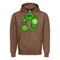 Chestnut st patrick's day green smile Zipper Hoodie - Artiststas
