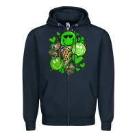 Navy st patrick's day green smile Zipper Hoodie - Artiststas