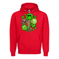 Red st patrick's day green smile Zipper Hoodie - Artiststas