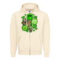 Sandshell st patrick's day green smile Zipper Hoodie - Artiststas