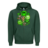 Sports Green st patrick's day green smile Zipper Hoodie - Artiststas