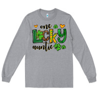 Heather Grey One lucky auntie St. Patrick's Long Sleeve Tee - OliviaCreatesArt