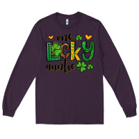 Plum One lucky auntie St. Patrick's Long Sleeve Tee - OliviaCreatesArt