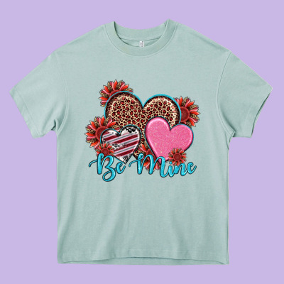 Valentine's Day Be Mine Hearts Sunflower Heavy Core Tee Designed By Ranaportraitstore