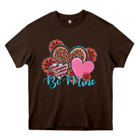 Chocolate Brown valentine's day be mine hearts sunflower Heavy Core Tee - RanaPortraitStore