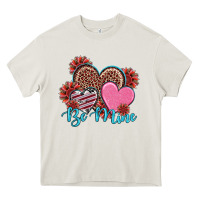Cream valentine's day be mine hearts sunflower Heavy Core Tee - RanaPortraitStore