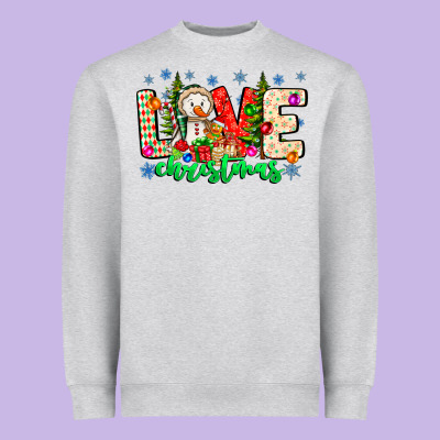 Love Christmas Heavyweight Sweatshirt Designed By Cowhidedigitalart