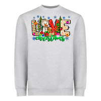 Heather Grey love Christmas Heavyweight Sweatshirt - CowhideDigitalArt
