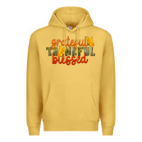 Antique Gold Fall Grateful Thankful Blessed Premium Hoodie - LillyAllenDesigns
